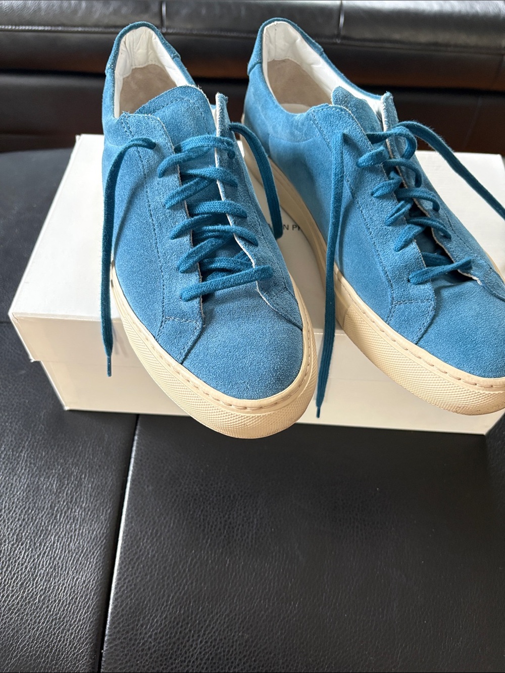 Common Projects Teal Suede Low-Top Sneakers-MENS EU Size 42